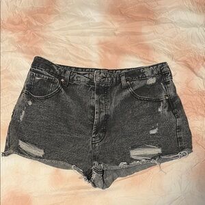 Wild Fable Gray Jean Shorts Distressed Casual